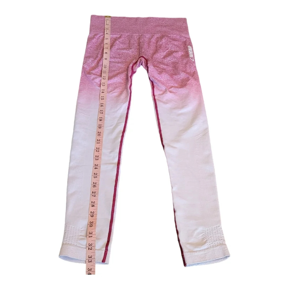 Gymshark Ombre Seamless High Rise Leggings Chalk Pink Beet Contour Leggings S